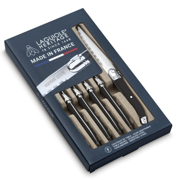 Laguiole - Heritage Steak Knife Black Handle, Set of 6