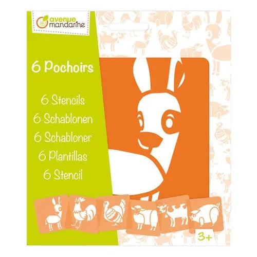 6 Farm Animal Stencils