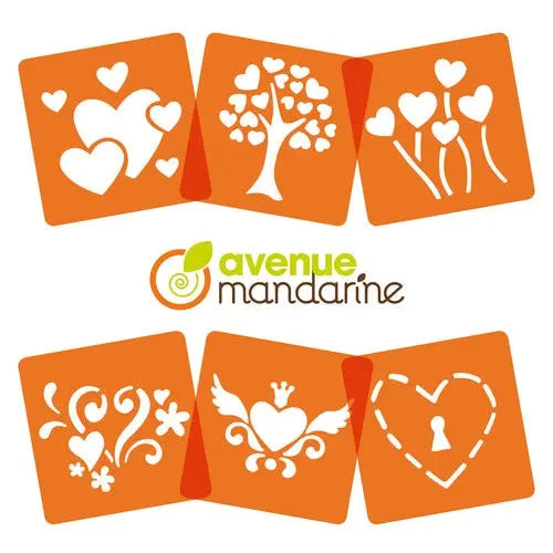 6 Stencils Hearts