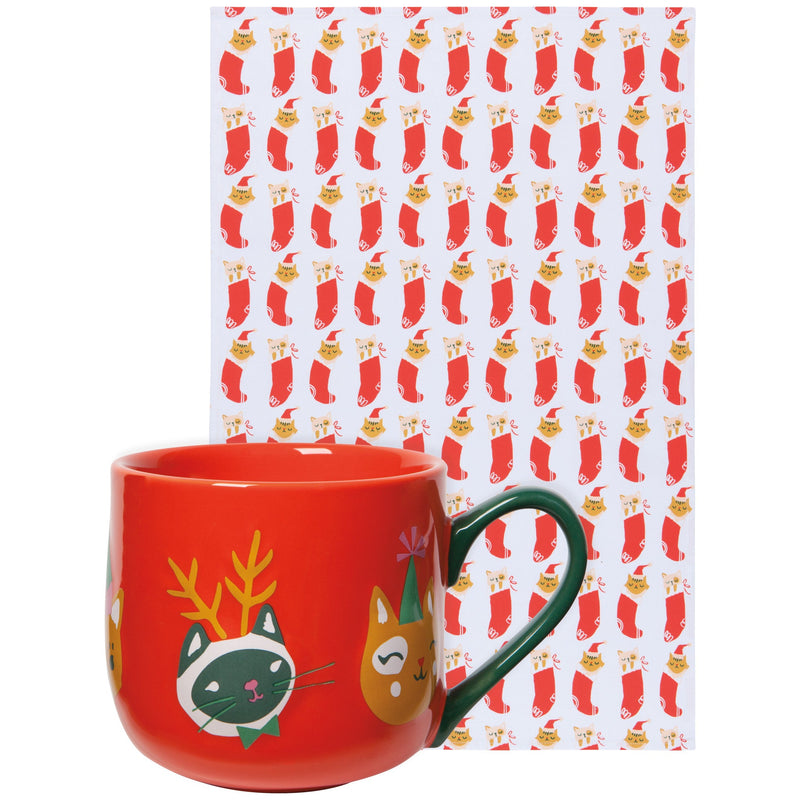Jubilee - Let it Meow Christmas Mug and Dishtowel Set of 2