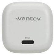 Ventev - Wall Charger 2 Port 65W USB-C GaN Programable Power Supply (PPS) Folding Prongs - White - Limolin 
